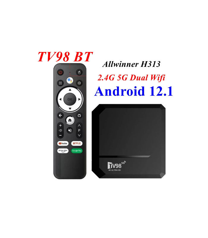 Android TV98 BT TV Box Allwinner H313 Quad Core 2GB & 16GB