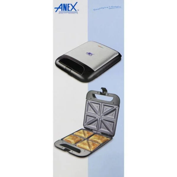 Anex AG-2137 Deluxe Sandwich Maker Black & Silver