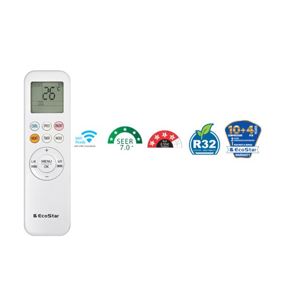 Ecostar 1 Ton ES-12DU01WG Duke Inverter R32 Heat & Cool Air Conditioner