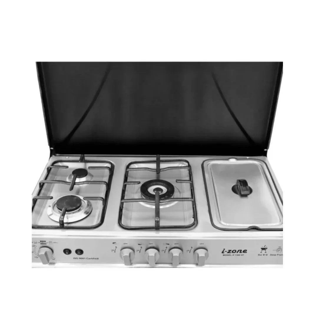 IZone Gas 3 Burner Cooking Range 1300 Deep Fry Metal