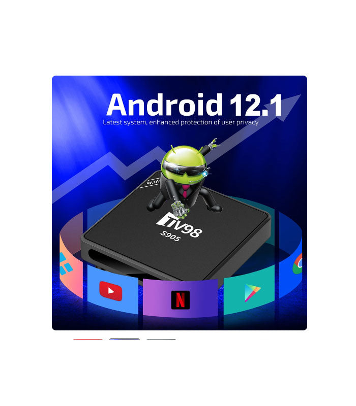 TV98 S905 Android TV Box HDR Set Top OS 4K WiFi