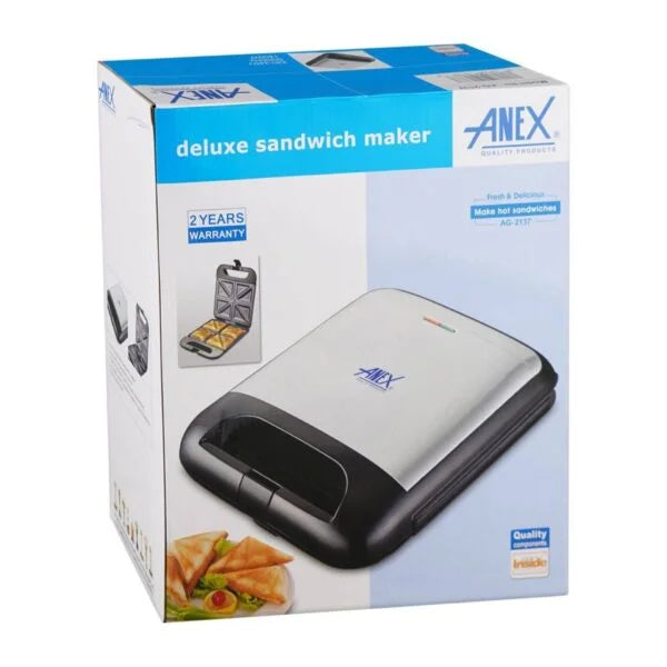 Anex AG-2137 Deluxe Sandwich Maker Black & Silver