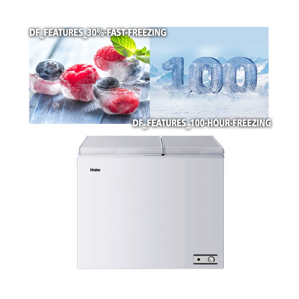 Haier HDF-230 H 230L Deep Freezer 70DF/30REF