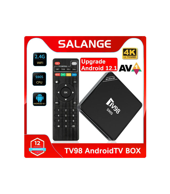 TV98 S905 Android TV Box HDR Set Top OS 4K WiFi
